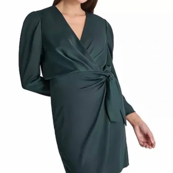 DKNY Side Knot Faux Wrap Dress Size 14 - Picture 2 of 8